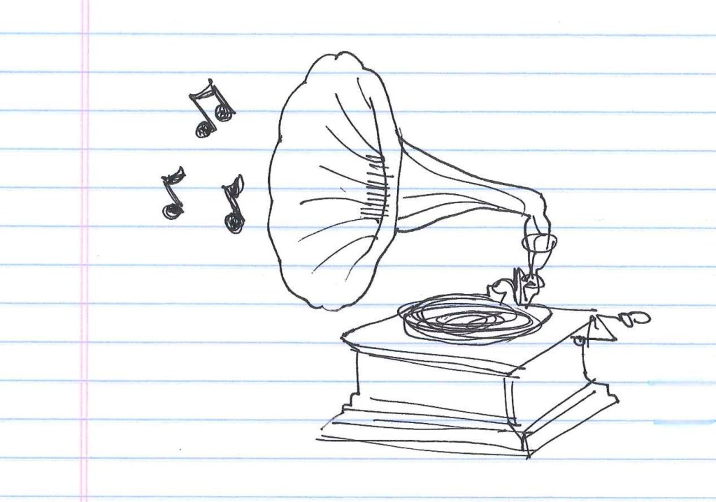 "Gramophone." Doodle by @andrescalo.