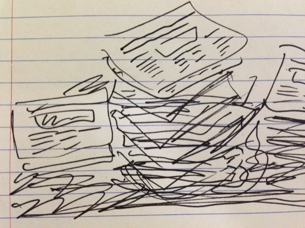 "Old news." Doodle  by me. 