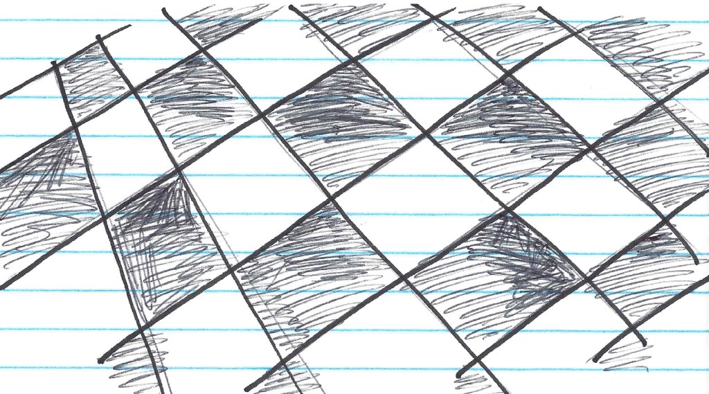 Tiles are about the only thing that are ever truly so black and white. "Thug." Doodle by me.