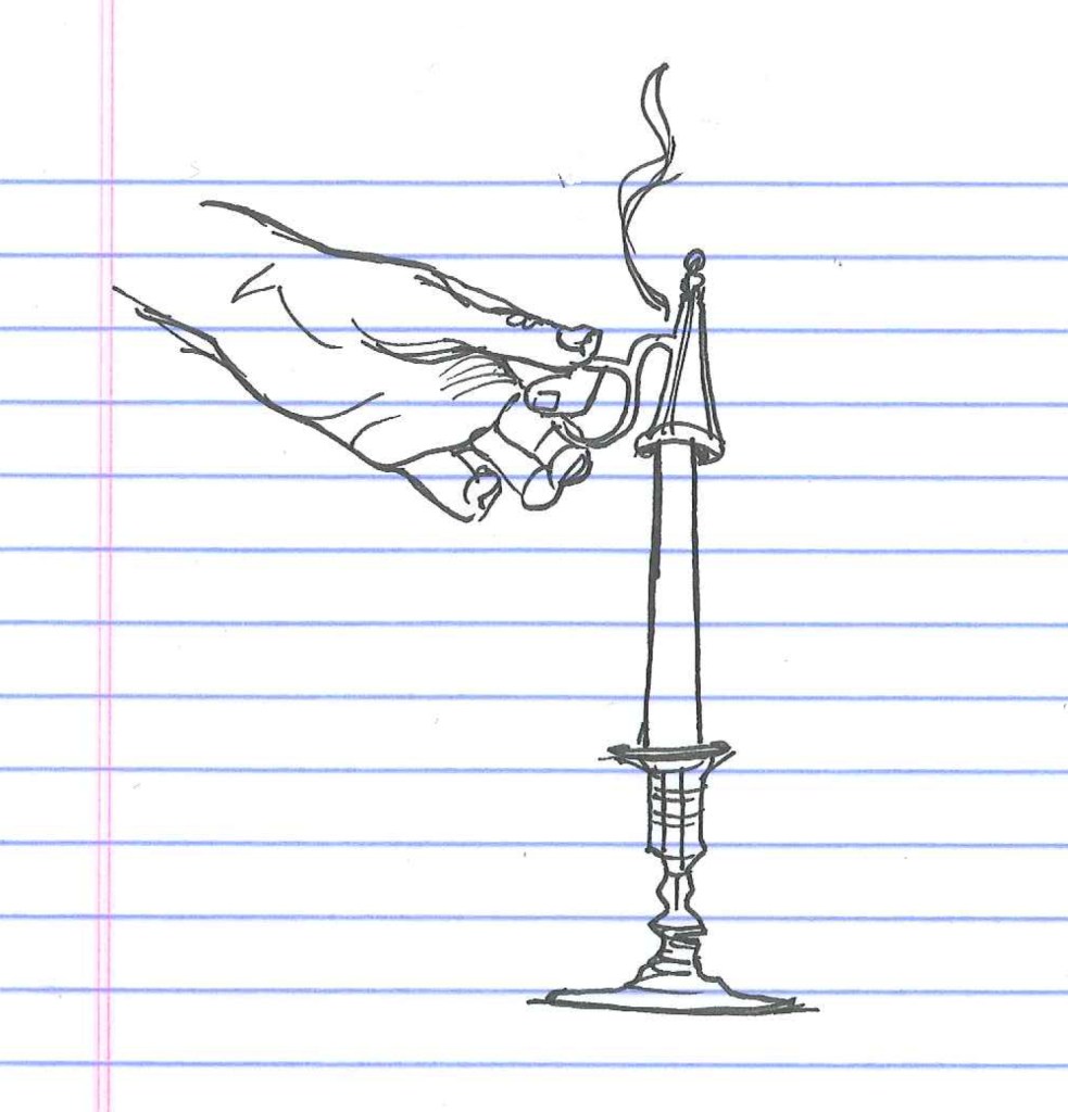 Some fires you don't want to snuff. "Curfew." Doodle by @andrescalo. 