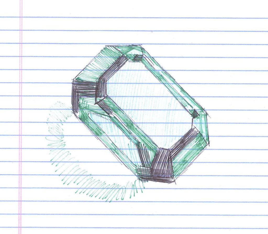 Trans-Neputnian. "Gem." Ballpoint on lined paper. Doodle by @andrescalo. 