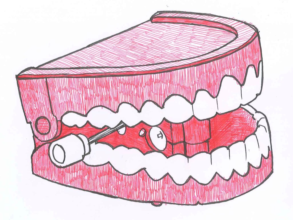 Chattering Teeth_Ink_Ballpoint_Sharpie_On_Paper_doodle