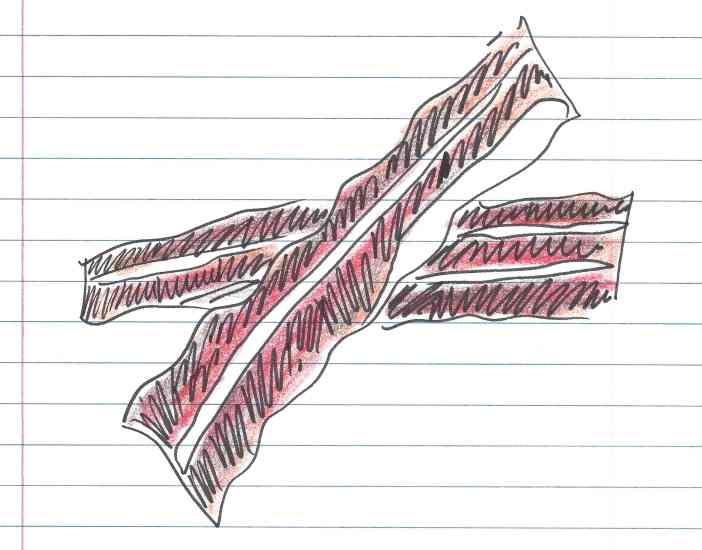 "Bacon." Doodle by me.