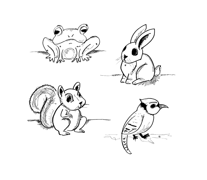 Newsy etymology, animals edition: frog, bunny, squirrel, blue jay